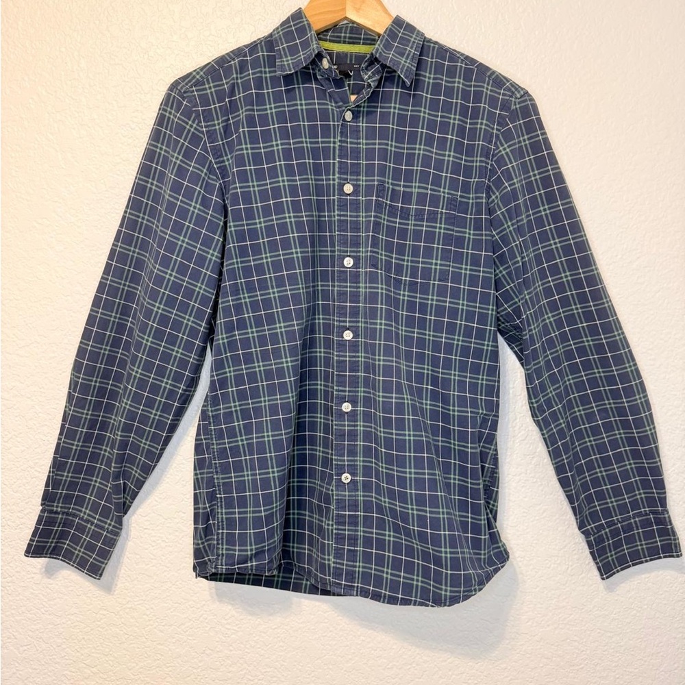 GAP Navy and Olive Checkered Men's Shirt